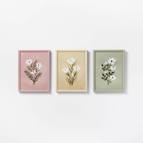 Threshold Studio McGee (Set of 3) 12"x16" Flower Framed Arts - Target
